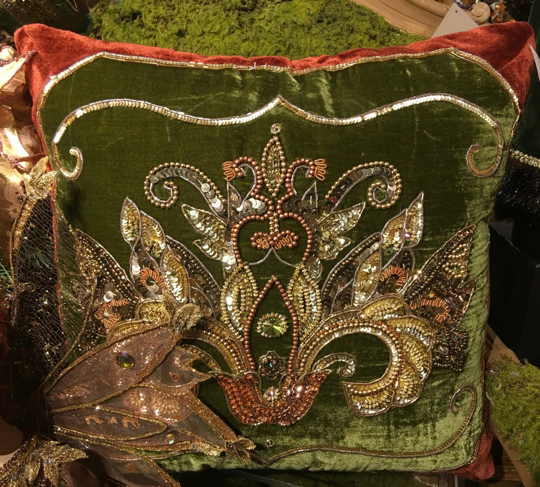 Katherine's Collection Spice Traditions Velvet Pillow Cover New!