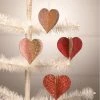 Bethany Lowe Sweet Heart Glitter And Foil Ornaments