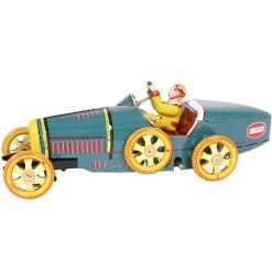 TheHolidayBarn.com Tin Toy Race Car Wind Up Reproduction Christmas