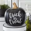 K&K Interiors New! Trick Or Treat Pumpkin, Black