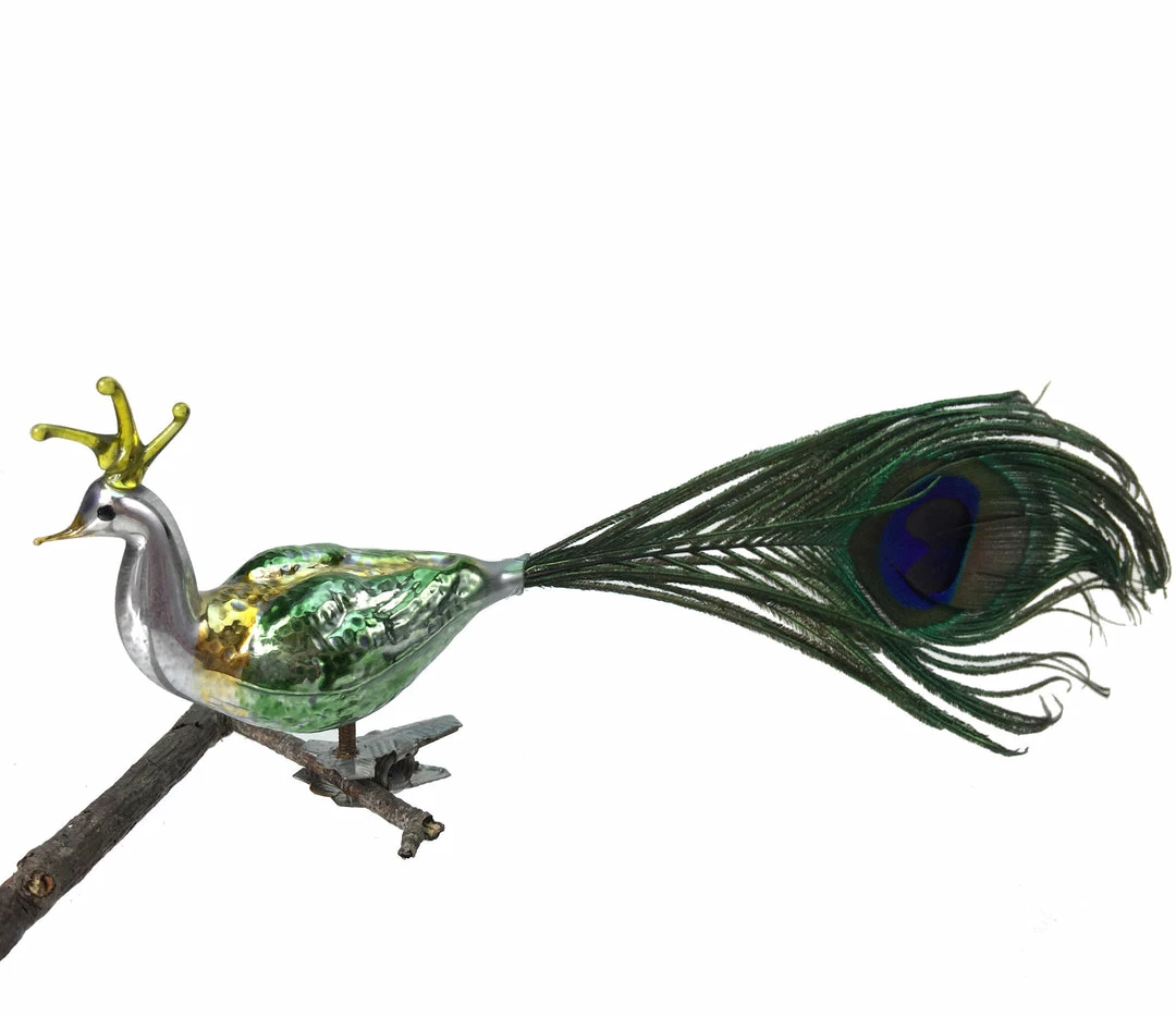 Nostalgie Christbaumschmuck Vintage Patina Regal Peacock Ornament Clip Christmas