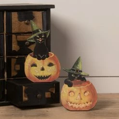 Bethany Lowe Black Cat In Jack O' Lantern Dummy Boards