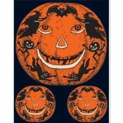 Beistle Vintage Jack-O-Lantern Peel 'N Place Decals Beistle Vintage Halloween