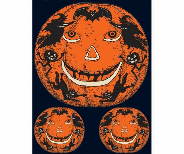 Beistle Vintage Jack-O-Lantern Peel 'N Place Decals Beistle Vintage Halloween