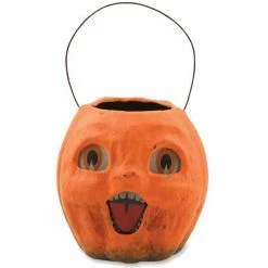 Bethany Lowe Vintage Pumpkin Bucket - Paper Mache