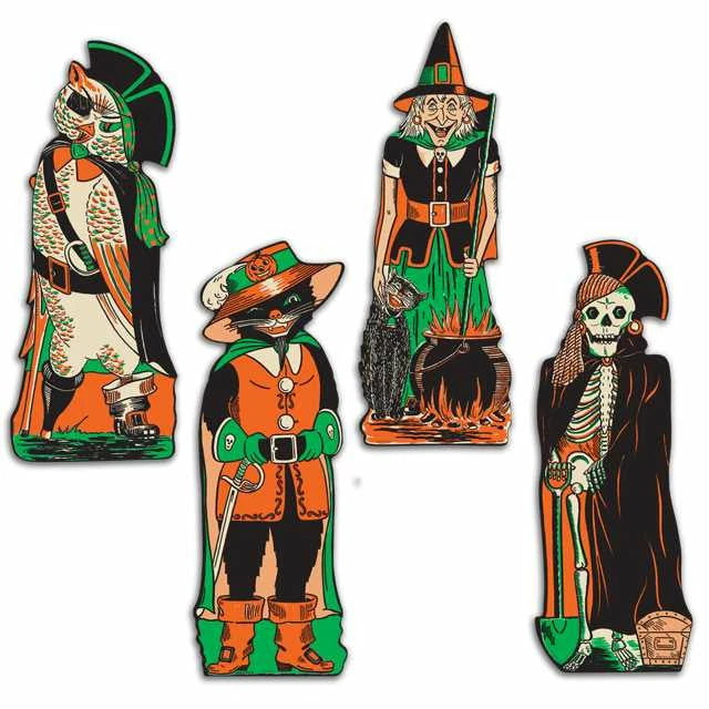 Beistle Reproduction 1950's Halloween Character Cutouts Beistle Vintage Halloween