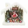 Seasons Of Cannon Falls Christmas Vintage Santa House Shadowbox With LED Light