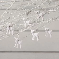 Bethany Lowe New! Mini White Deer Ornaments