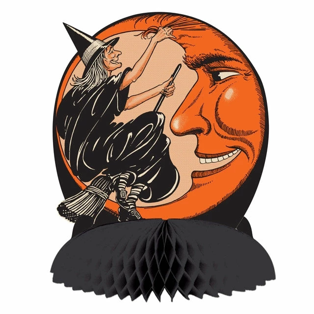 Beistle Beistle Vintage Halloween Witch & Moon Tissue Centerpiece