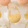 Bethany Lowe Yellow Cracked Egg Basket Ornaments, Set Of 6