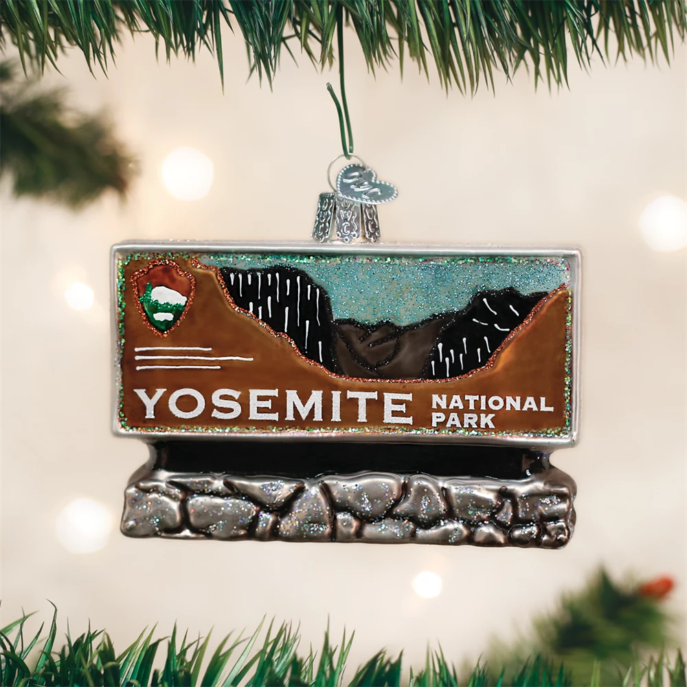TheHolidayBarn.com Christmas Yosemite National Park Sign Ornament