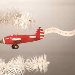 Bethany Lowe You Make My Heart Soar Airplane Ornament